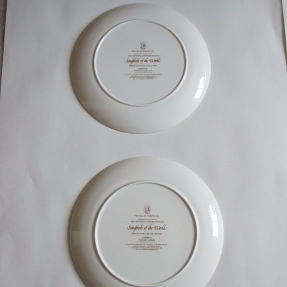 Vtg Franklin Porcelain Songbirds Wedgwood Plate - Picture 8 of 14